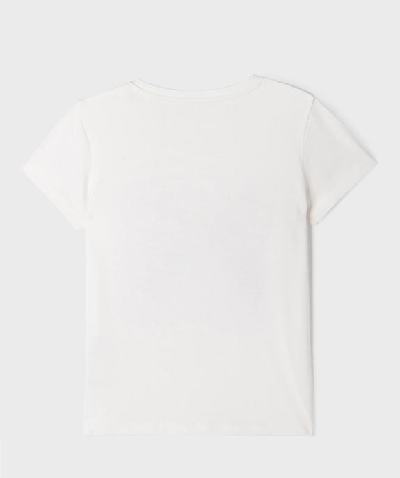 Tee-shirt manches courtes imprimé spécial Noël fille vue3 - GEMO 4G FILLE - GEMO