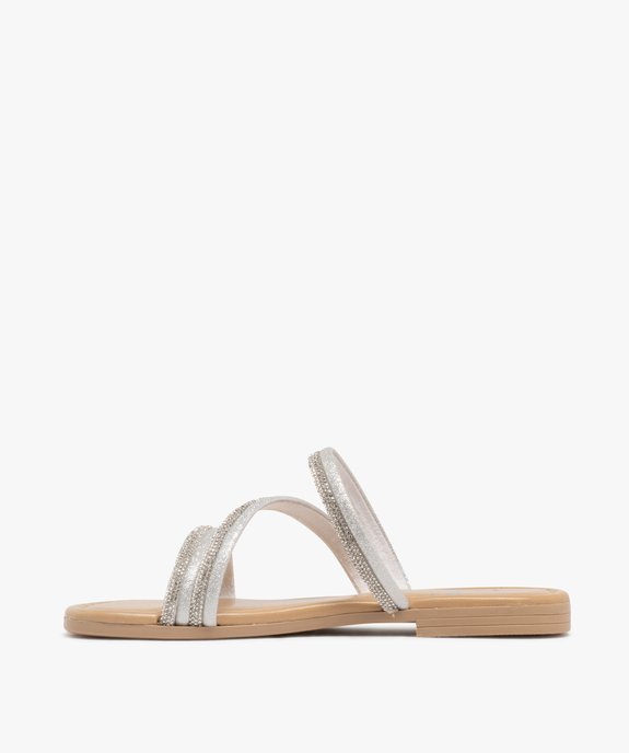 Mules fille à brides tubulaires pailletées et à strass vue3 - GEMO (ENFANT) - GEMO