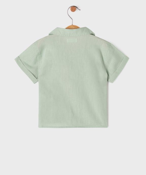 Chemise manches courtes en lin et coton bébé garçon vue3 - GEMO(BEBE DEBT) - GEMO