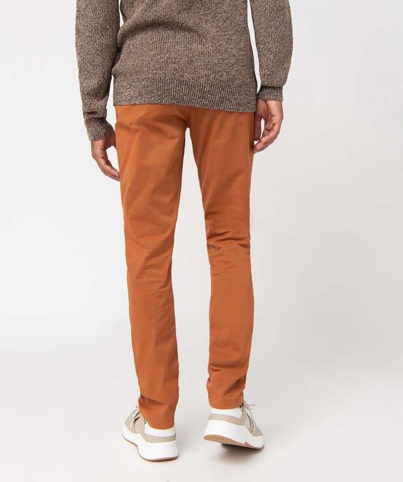 Pantalon chino en coton stretch coupe Slim homme vue3 - GEMO 4G HOMME - GEMO