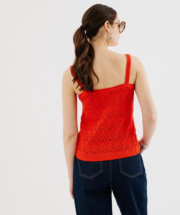 Débardeur en maille ajourée boutonné sur l’avant femme vue3 - GEMO 4G FEMME - GEMO