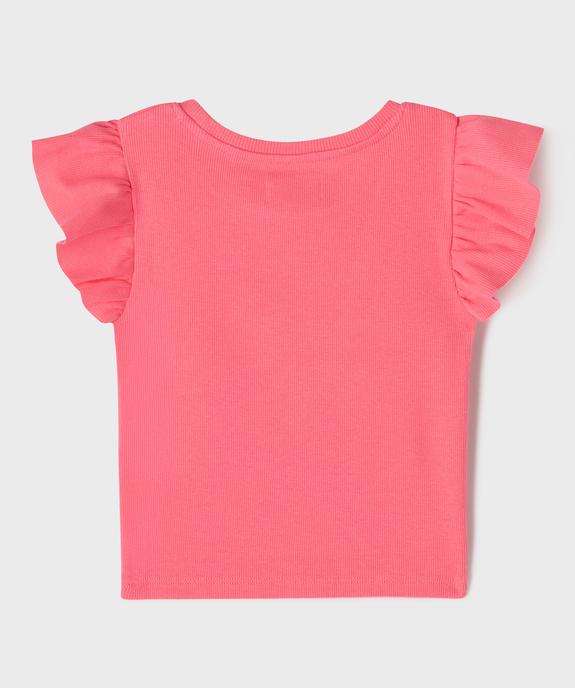 Tee-shirt manches courtes volantées fille vue4 - GEMO 4G FILLE - GEMO