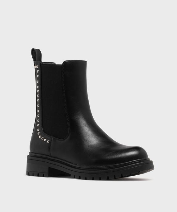 Boots Chelsea à clous et semelle crantée femme vue2 - 5 MILES - GEMO