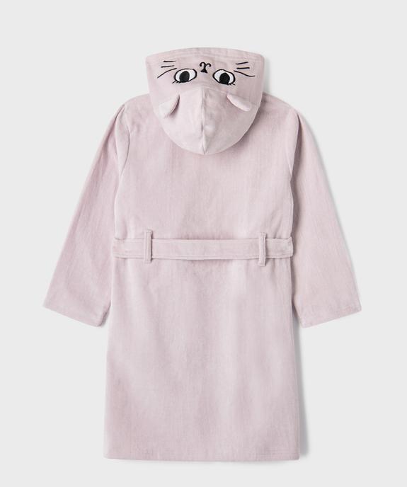 Robe de chambre à capuche motif chat fille vue4 - GEMO 4G FILLE - GEMO