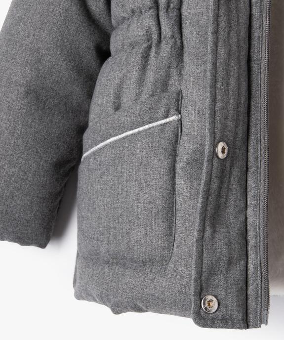Manteau fille élégant à doublure chaude et rembourrage en fibres recyclées vue3 - GEMO 4G FILLE - GEMO