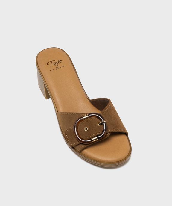 Mules à talon dessus cuir femme - Tanéo vue5 - TANEO - GEMO