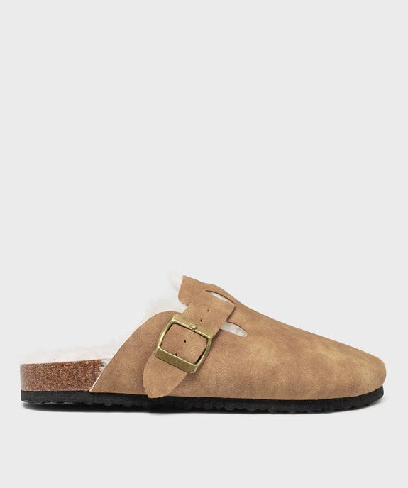 Sabots fourrés en suédine femme vue2 - 5 MILES - GEMO