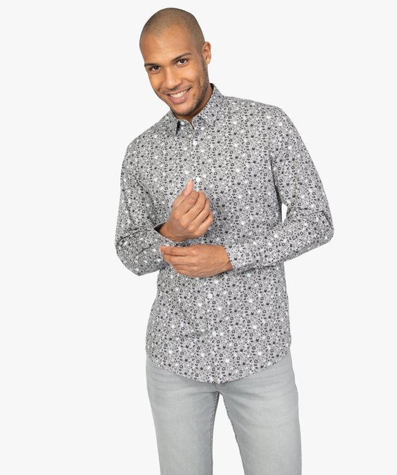 Chemise homme motifs fleurs coupe regular vue1 - GEMO (HOMME) - GEMO