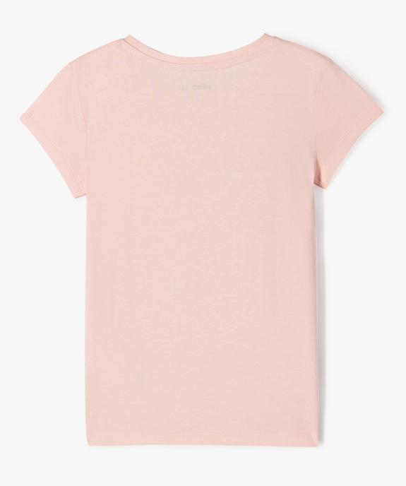 Tee-shirt manches courtes avec sequins réversibles fille vue3 - GEMO 4G FILLE - GEMO