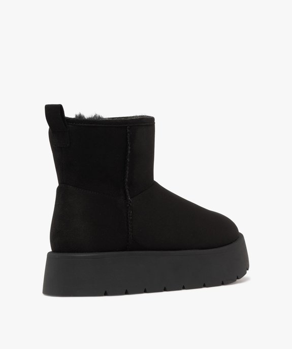 Boots femme fourrées et compensées en suédine  vue4 - 5 MILES - GEMO