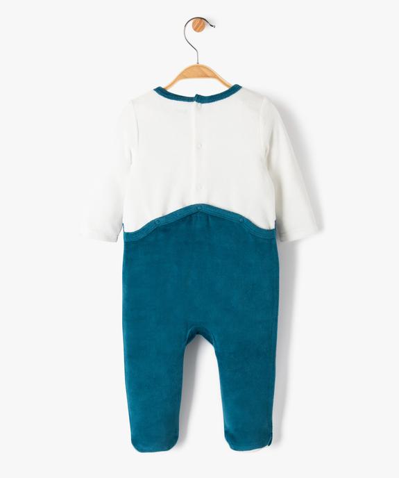 Pyjama dors-bien en velours bicolore bébé vue3 - GEMO(BB COUCHE) - GEMO