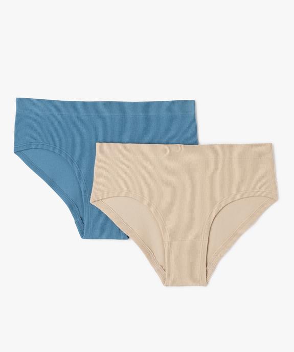 Shorty uni en maille côtelée fille (lot de 2) vue1 - GEMO (JUNIOR) - GEMO