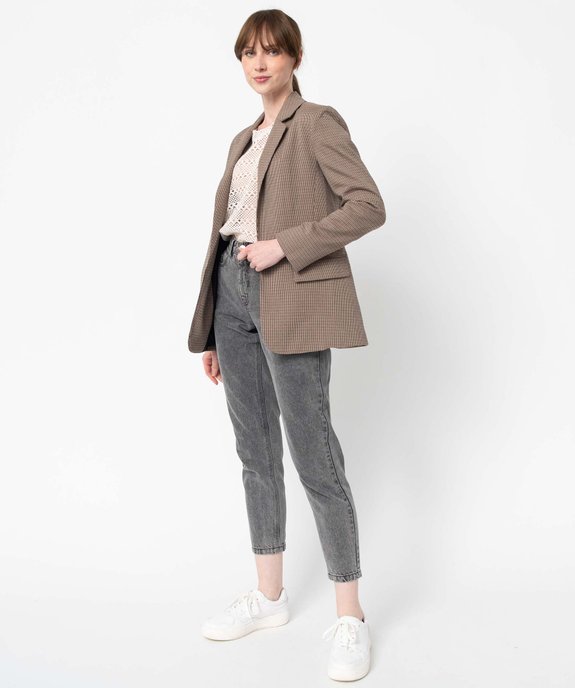 Tee-shirt femme à manches longues en maille ajourée  vue5 - GEMO(FEMME PAP) - GEMO