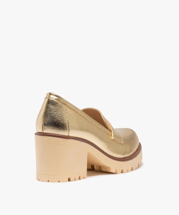 Escarpins femme unis à talon carré et semelle crantée style mocassins vue5 - GEMO(URBAIN) - GEMO