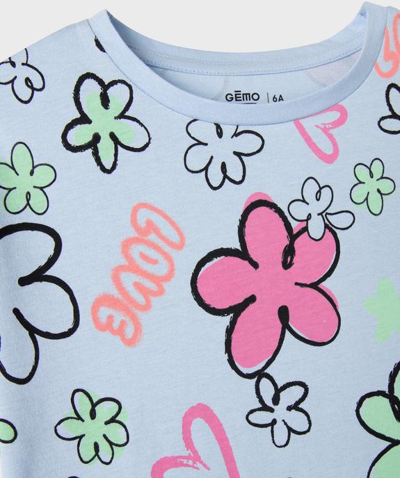 Tee-shirt manches courtes imprimé coupe oversize fille vue2 - GEMO 4G FILLE - GEMO