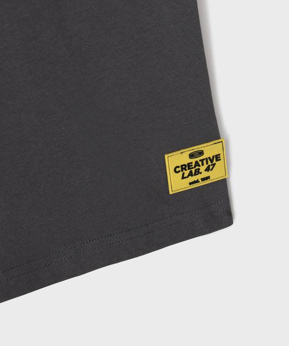 Tee-shirt manches courtes oversize avec inscription poitrine garçon vue3 - GEMO 4G GARCON - GEMO