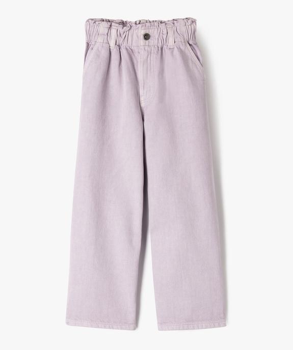 Jean wide leg avec ceinture élastique ajustable fille vue2 - GEMO (ENFANT) - GEMO