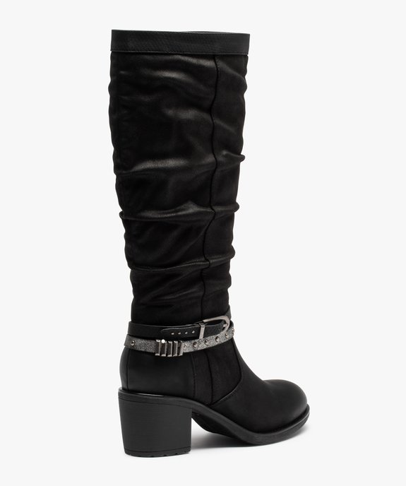 Bottes femme unies à talon large et brides fantaisie vue4 - GEMO(URBAIN) - GEMO