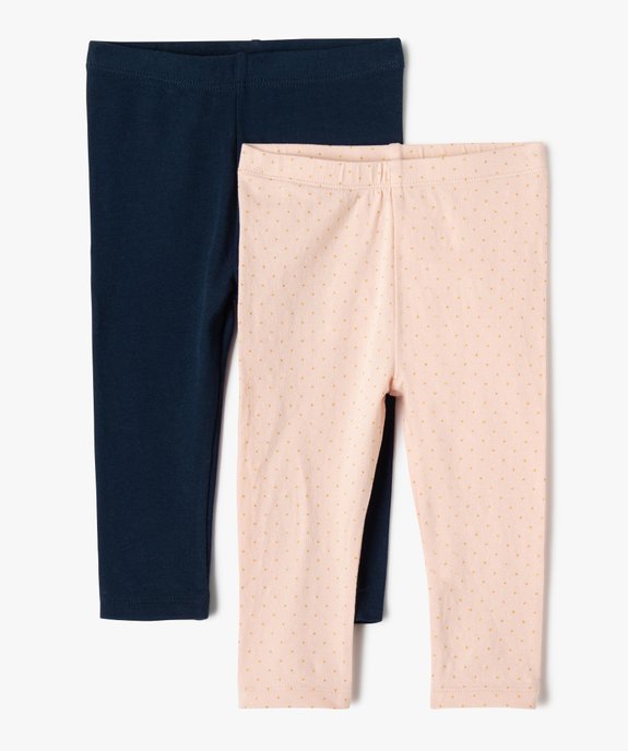 Leggings bébé fille uni et imprimé  (lot de 2) vue1 - GEMO(BEBE DEBT) - GEMO