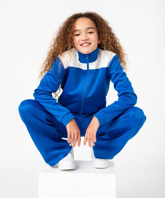 Pantalon de jogging large avec bandes contrastantes fille vue1 - GEMO (JUNIOR) - GEMO
