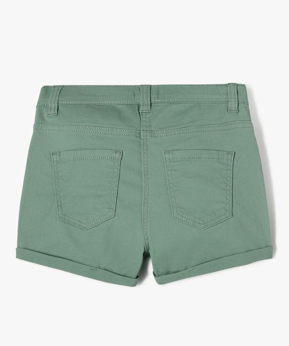 Short en coton stretch avec revers fille vue3 - GEMO (JUNIOR) - GEMO
