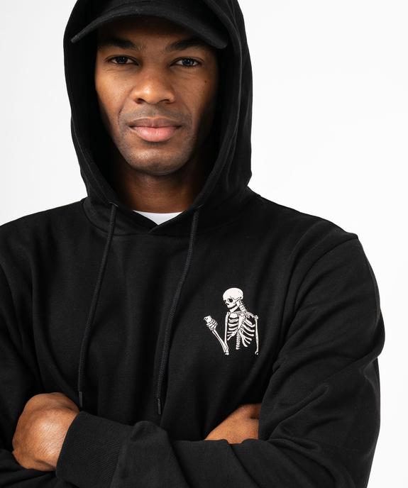 Sweat à capuche en molleton à motif homme vue2 - GEMO
