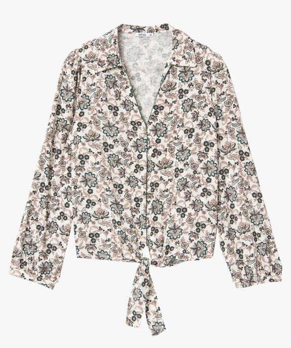 Blouse femme à motifs fleuris à nouer dans le bas vue4 - GEMO(FEMME PAP) - GEMO
