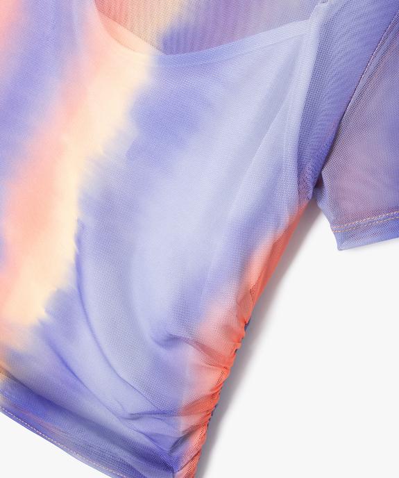 Tee-shirt en tulle avec doublure débardeur fille vue2 - GEMO (JUNIOR) - GEMO