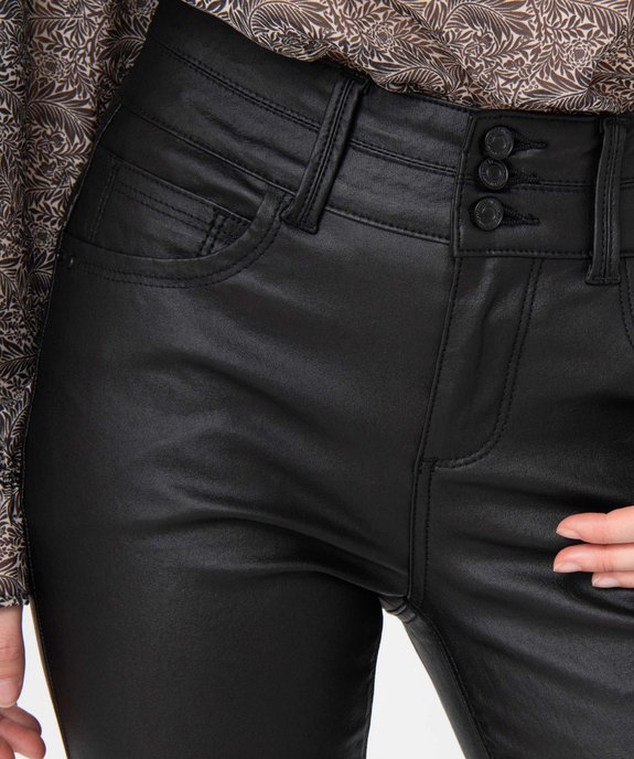 Pantalon femme en toile enduite taille haute vue2 - GEMO(FEMME PAP) - GEMO