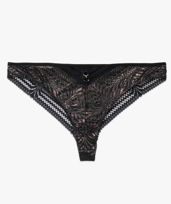 Tanga femme en dentelle scintillante et tulle vue4 - GEMO(HOMWR FEM) - GEMO