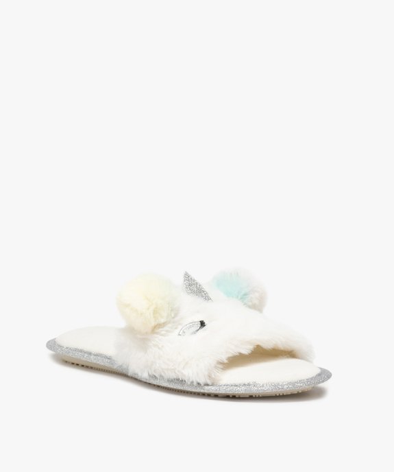 Chaussons femme mules ouvertes en forme de licorne vue2 - GEMO(HOMWR FEM) - GEMO