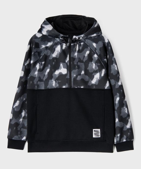 Sweat à capuche avec col zippé garçon vue1 - GEMO (JUNIOR) - GEMO