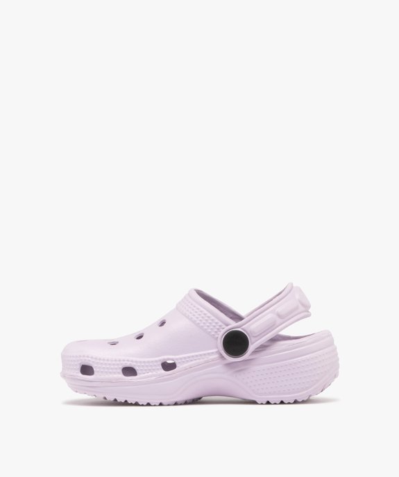 Sabots souples unis dessus perforé fille vue3 - GEMO (PLAGE) - GEMO