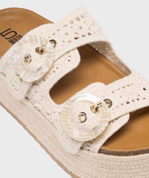 Mules à double bride façon macramé sur semelle plateforme femme - 5 Miles vue6 - 5 MILES - GEMO