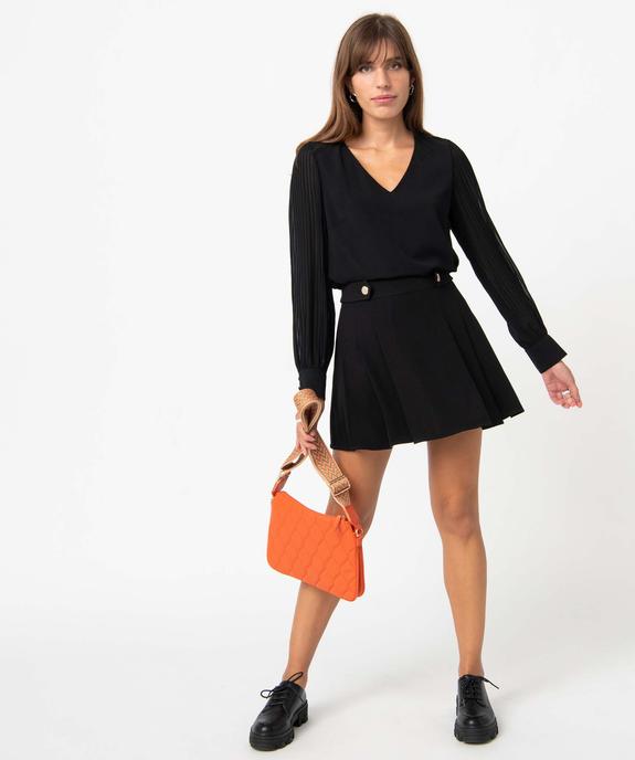 Blouse femme en voile à manches longues plissées vue5 - GEMO(FEMME PAP) - GEMO