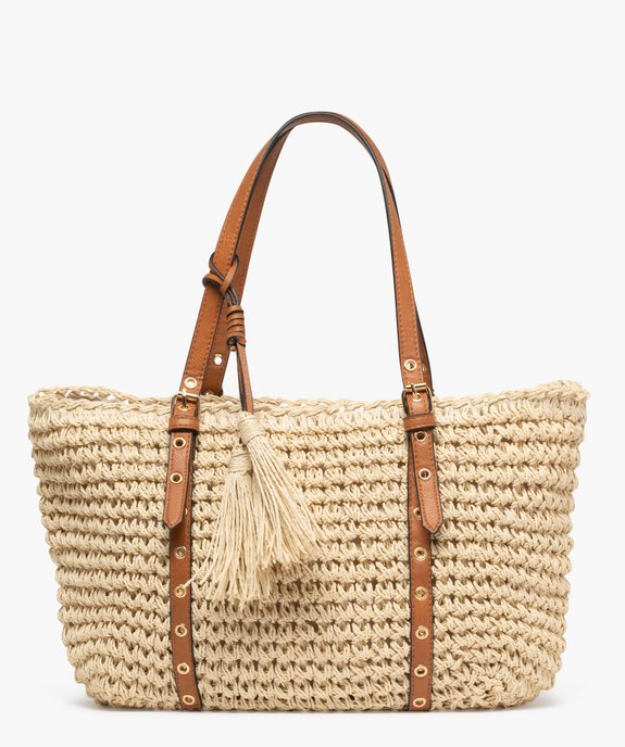 Sac de plage en paille avec anses fantaisie femme vue2 - GEMO (ACCESS) - GEMO