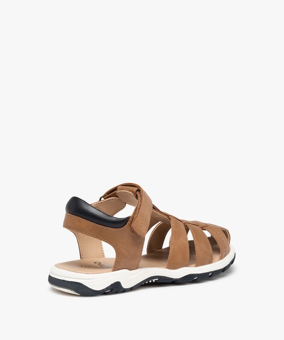 Sandales sport garçon à brides unies fermeture scratch vue4 - GEMO (ENFANT) - GEMO