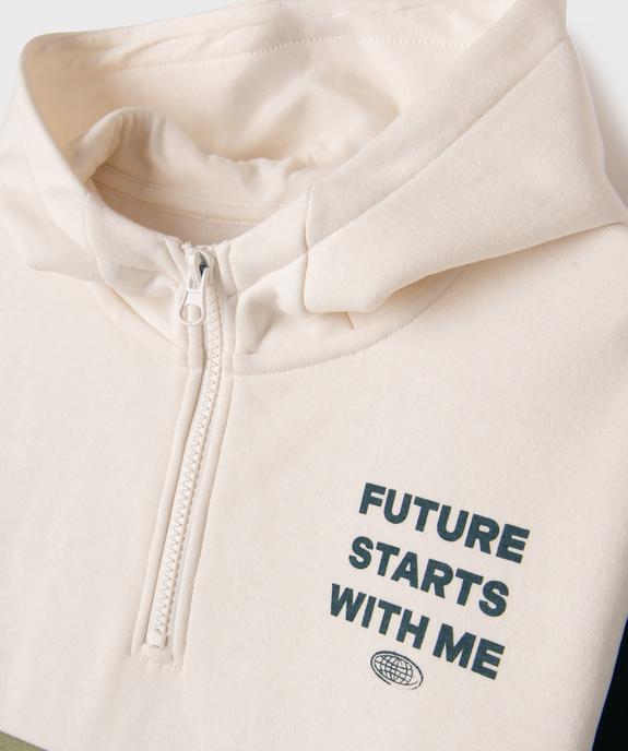 Sweat à capuche tricolore garçon vue3 - GEMO 4G GARCON - GEMO