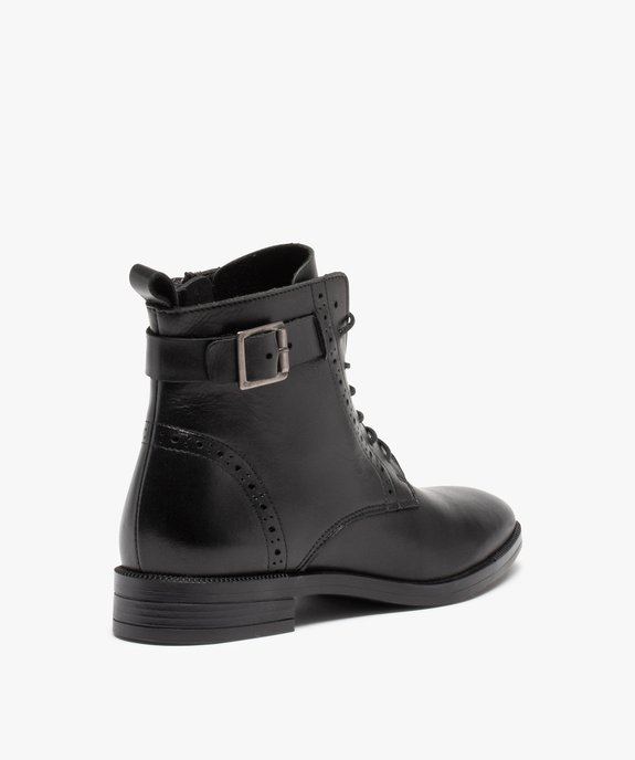 Bottines femme à lacet dessus cuir à bords perforés – Tanéo vue5 - TANEO - GEMO