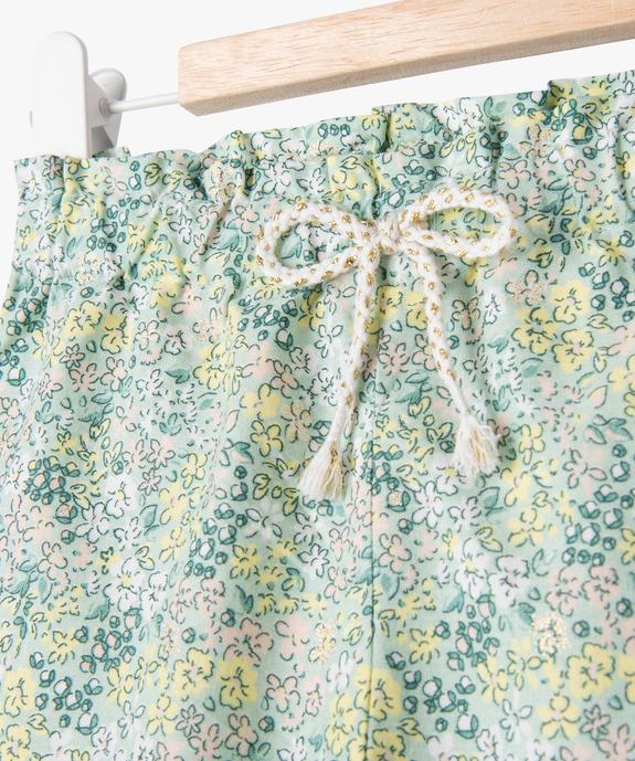 Pantalon fleuri avec taille élastique bébé fille vue2 - GEMO(BEBE DEBT) - GEMO