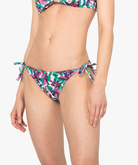 Bas de maillot de bain femme forme slip avec liens vue1 - GEMO (PLAGE) - GEMO