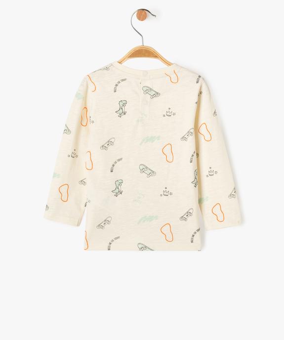 Tee-shirt à manches longues en coton imprimé bébé garçon vue3 - GEMO(BEBE DEBT) - GEMO