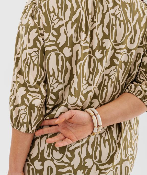 Blouse fluide en viscose avec manches 3/4 femme grande taille vue4 - GEMO 4G GT - GEMO