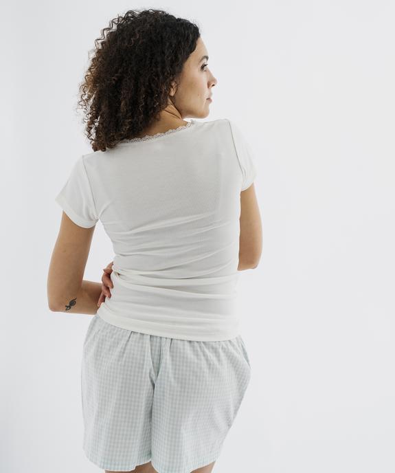 Haut de pyjama en maille côtelée femme vue3 - GEMO 4G FEMME - GEMO