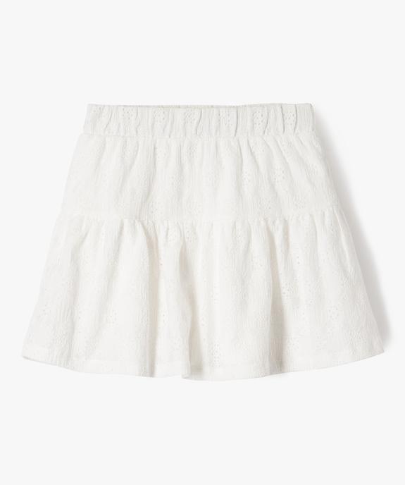 Jupe évasée à volant en dentelle extensible fille vue1 - GEMO (ENFANT) - GEMO