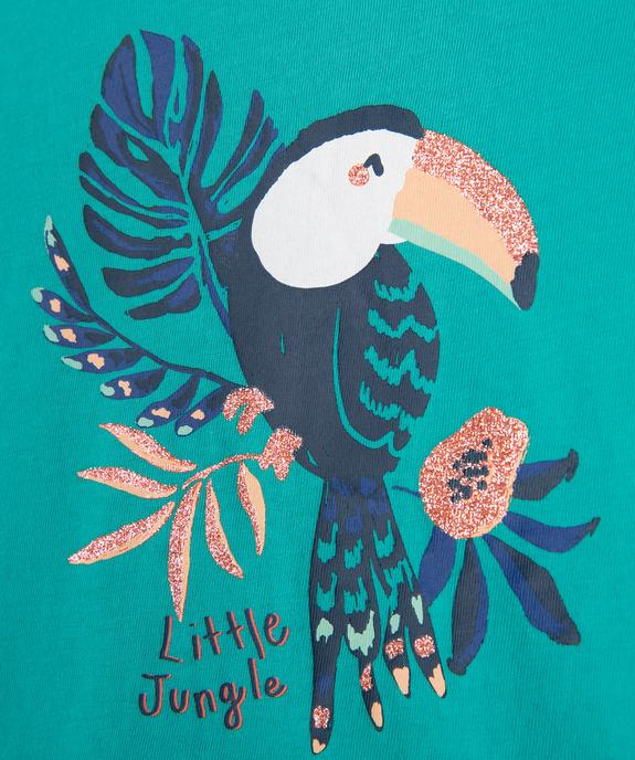 Tee-shirt manches courtes loose à franges et motif devant et dos bébé fille vue3 - GEMO(BEBE DEBT) - GEMO