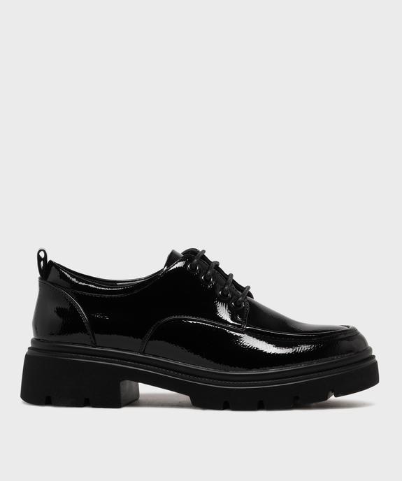 Derbies vernis sur semelle crantée femme - Follow Me vue1 - FOLLOW ME - GEMO