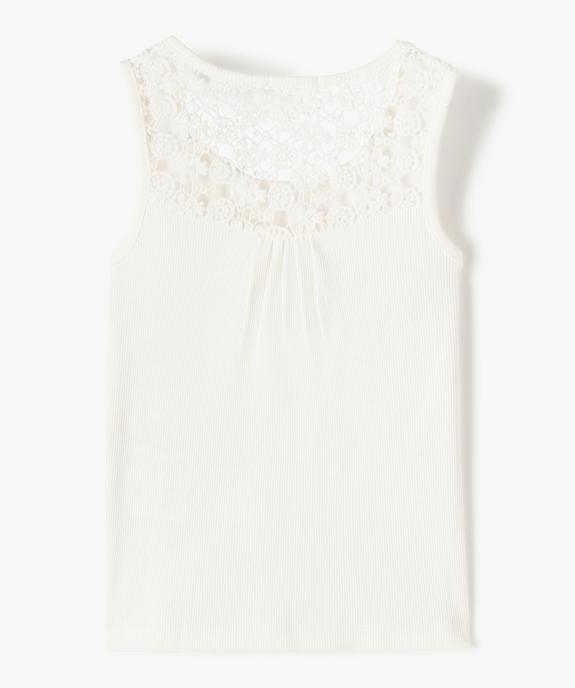 Débardeur fille côtelé avec dos brodé en dentelle vue3 - GEMO (ENFANT) - GEMO