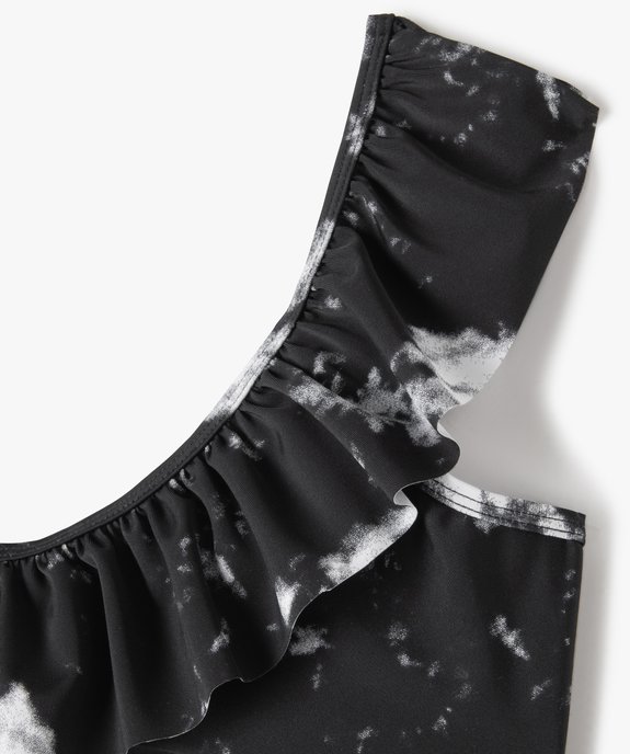 Haut de maillot de bain fille asymétrique avec bretelle volantée vue2 - GEMO (JUNIOR) - GEMO