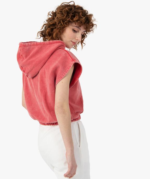 Sweat femme court sans manches à capuche – Camps United vue3 - CAMPS UNITED - GEMO